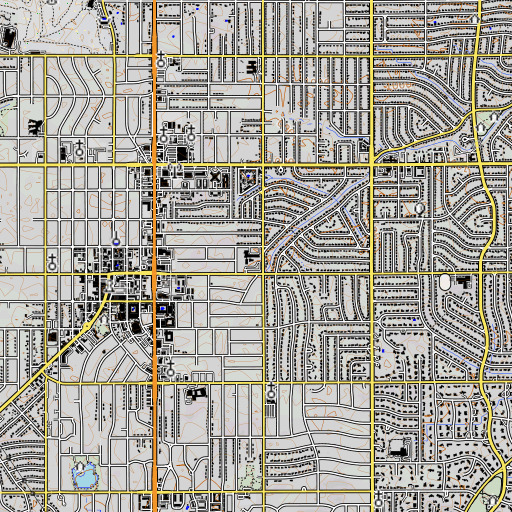 OpenTopoMap map of Tomahawk Elementary School, KS