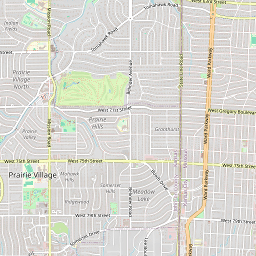 OpenStreetMap map of Belinder Elementary School, KS