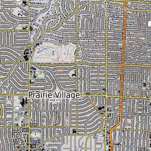 OpenTopoMap map of Belinder Elementary School, KS