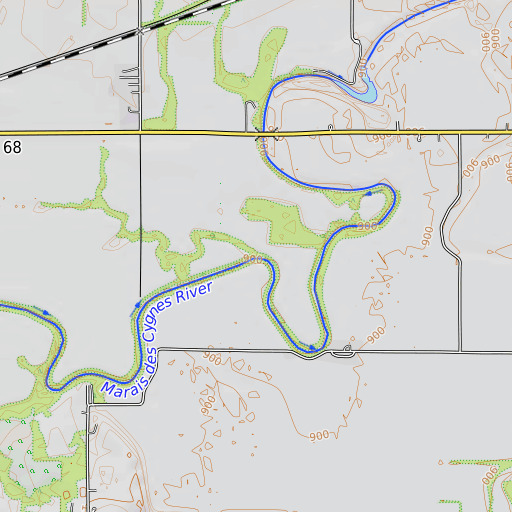 OpenTopoMap map of Blue Creek, KS