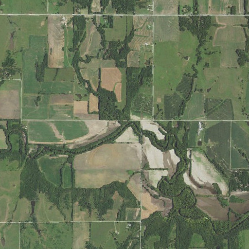 Aerial imagery of Popcorn Creek, KS
