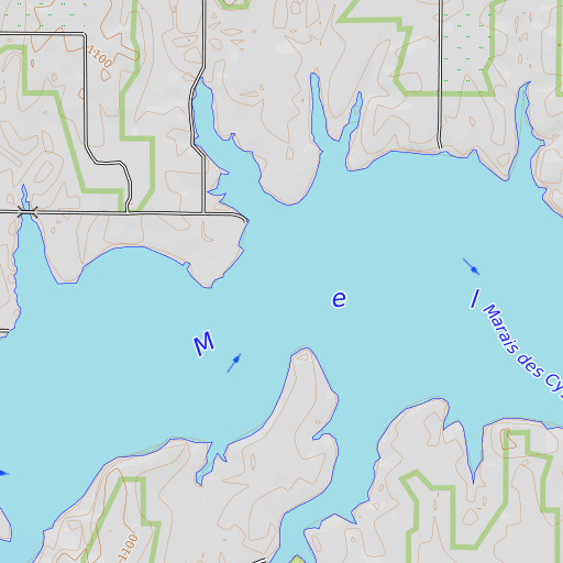 OpenTopoMap map of Little Cable Creek, KS