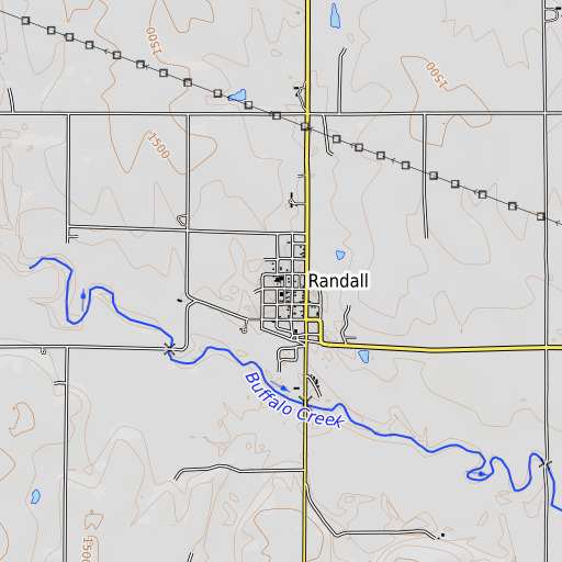 OpenTopoMap map of Randall Elementary School, KS