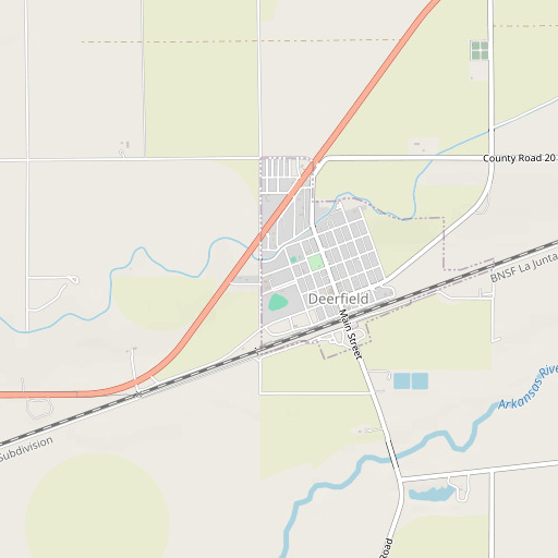 OpenStreetMap map of Deerfield High School, KS