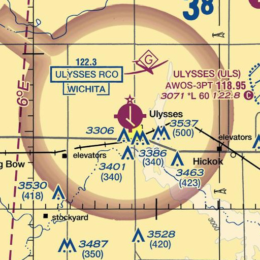 FAA VFR chart of Ulysses High School, KS