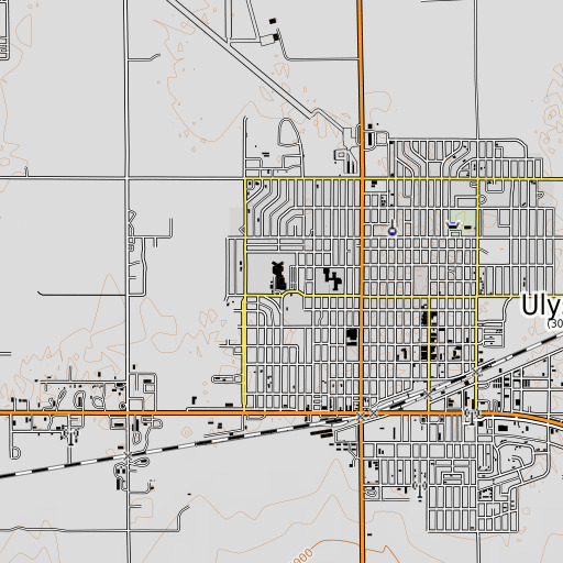 OpenTopoMap map of Ulysses High School, KS