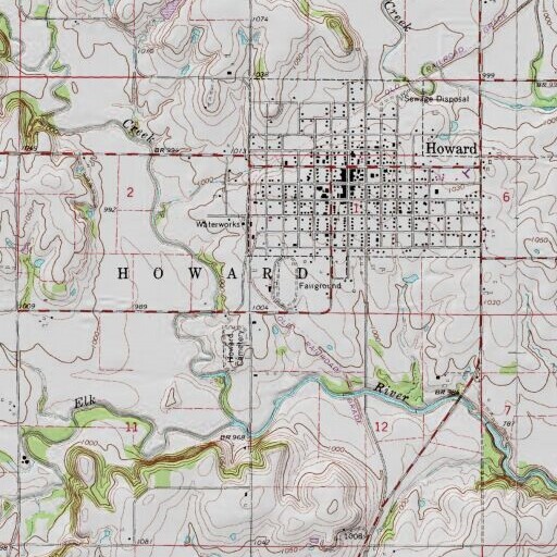 USGS 24K topo map of Elk County Fairgrounds, KS