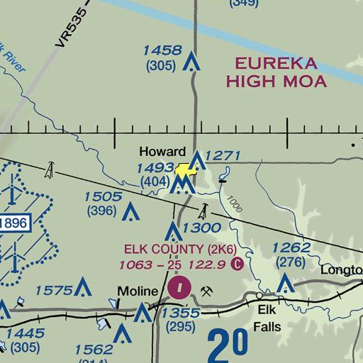 FAA VFR chart of Elk County Fairgrounds, KS