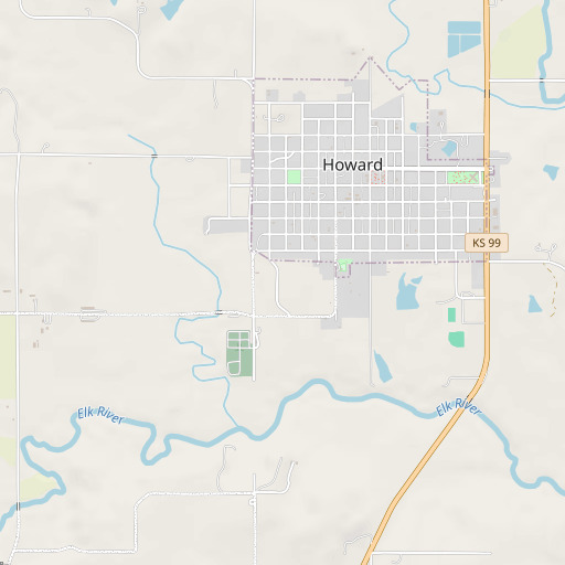 OpenStreetMap map of Elk County Fairgrounds, KS