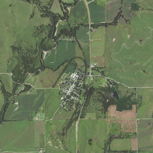 Aerial imagery of Dexter Elementary School, KS