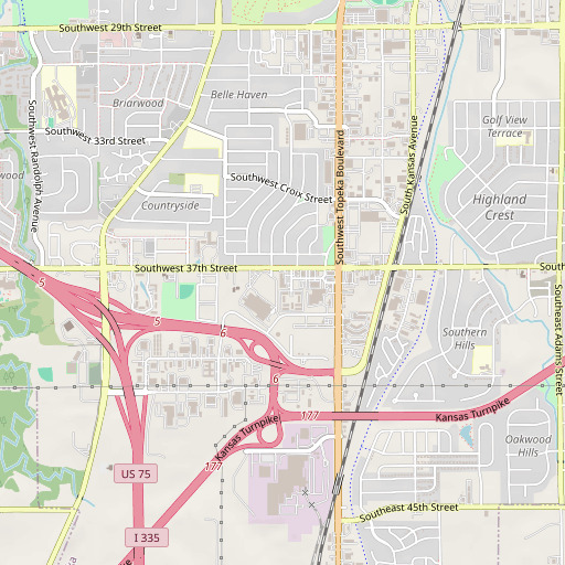 OpenStreetMap map of White Lakes Plaza, KS