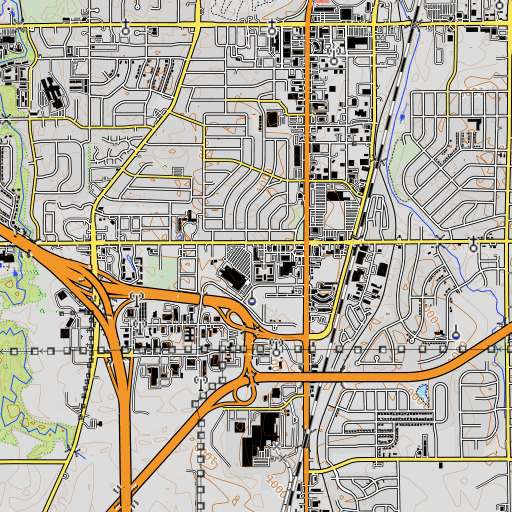 OpenTopoMap map of White Lakes Plaza, KS