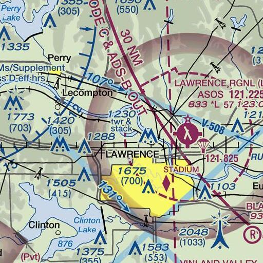 FAA VFR chart of Lake View, KS