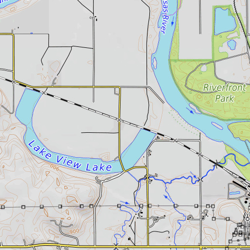 OpenTopoMap map of Lake View, KS