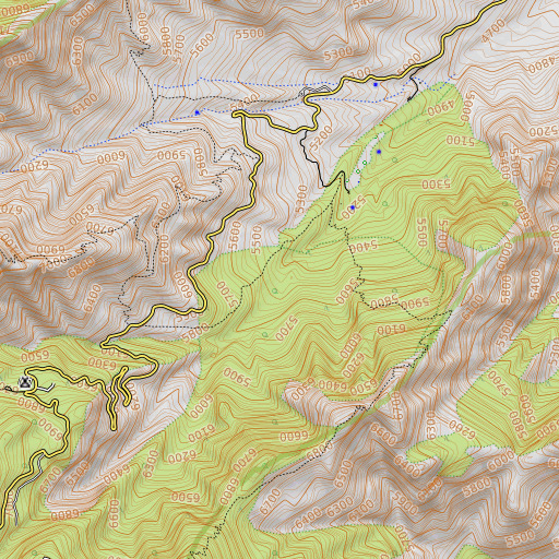 OpenTopoMap map of Adams Flat, AZ