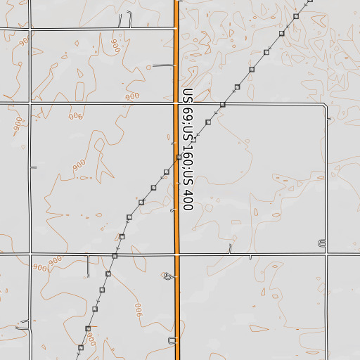 OpenTopoMap map of Union School (historical), KS