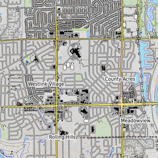 OpenTopoMap map of Red Barn Park, KS