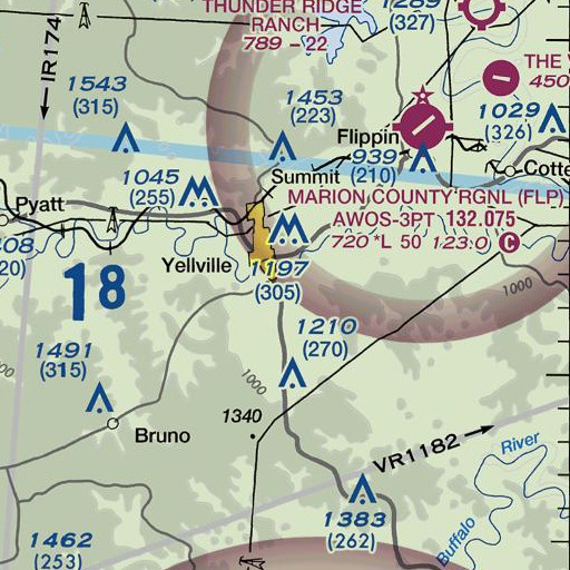 FAA VFR chart of Dean Branch, AR