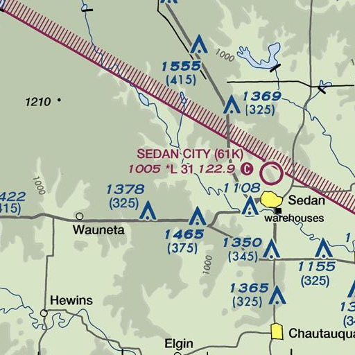 FAA VFR chart of Rogers, KS