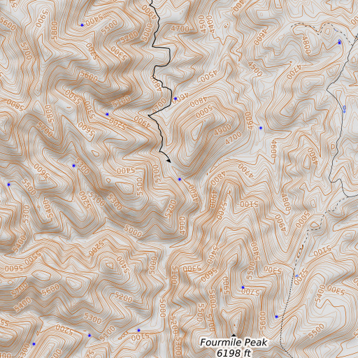 OpenTopoMap map of French Gap Spring, AZ