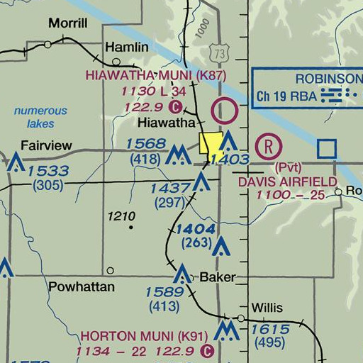 FAA VFR chart of Brown County, KS