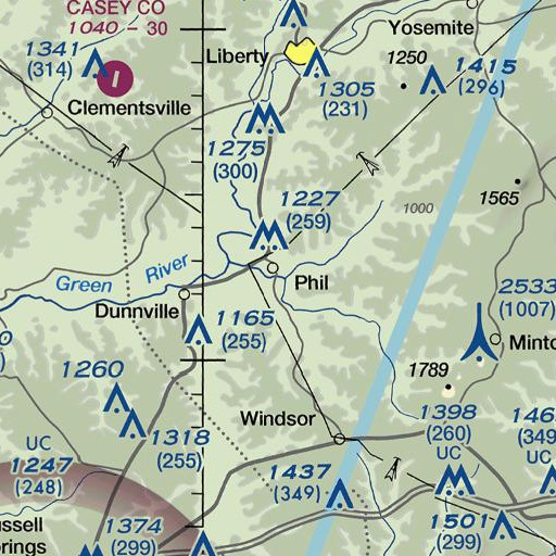 FAA VFR chart of Trace Fork, KY