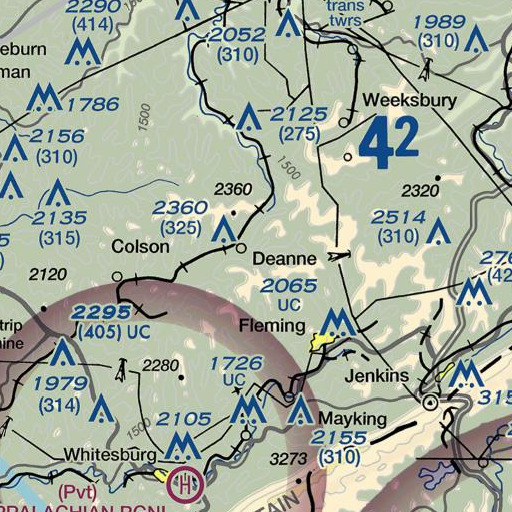 FAA VFR chart of Appletree Branch, KY