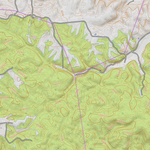 OpenTopoMap map of Bacon Branch, KY