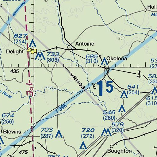 FAA VFR chart of Dry Branch, AR