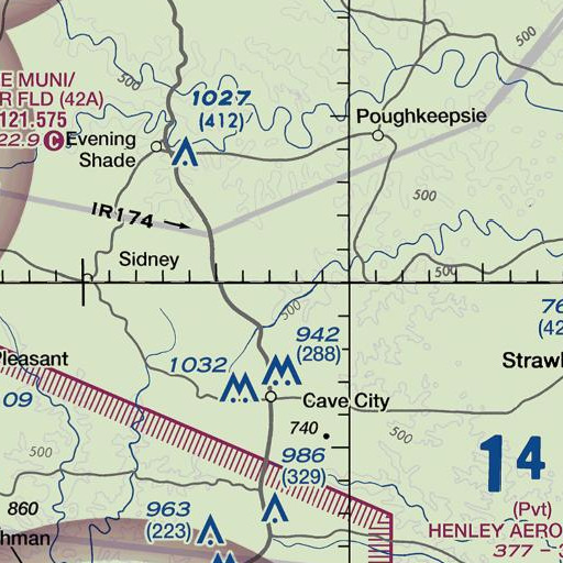 FAA VFR chart of Dry Branch, AR