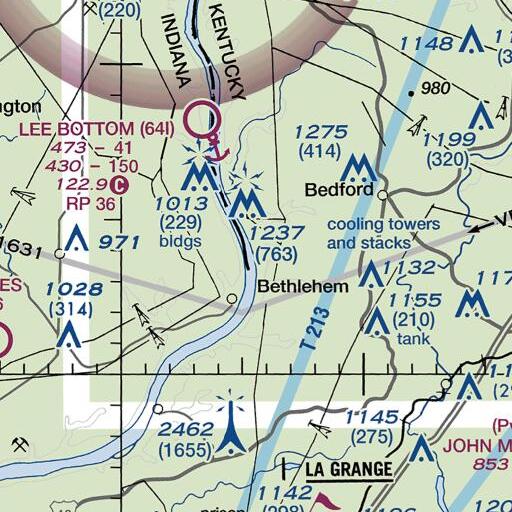 FAA VFR chart of Barebone Creek, KY