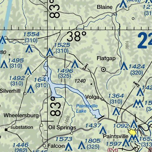 FAA VFR chart of Barker Branch, KY