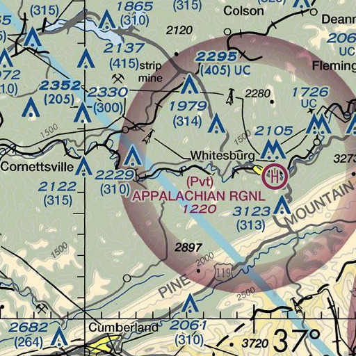 FAA VFR chart of Barking School, KY