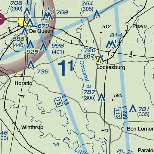 FAA VFR chart of Dry Creek, AR