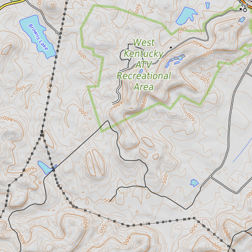 OpenTopoMap map of Barnsley Hills, KY