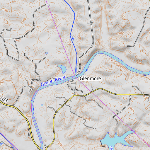 OpenTopoMap map of Bear Creek, KY
