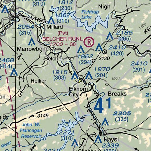 FAA VFR chart of Beaver Creek, KY