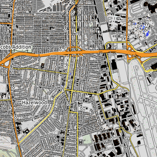 OpenTopoMap map of Beechmont School, KY