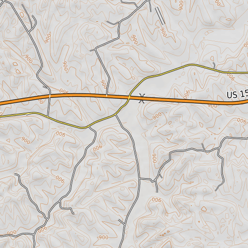 OpenTopoMap map of Begley Branch, KY