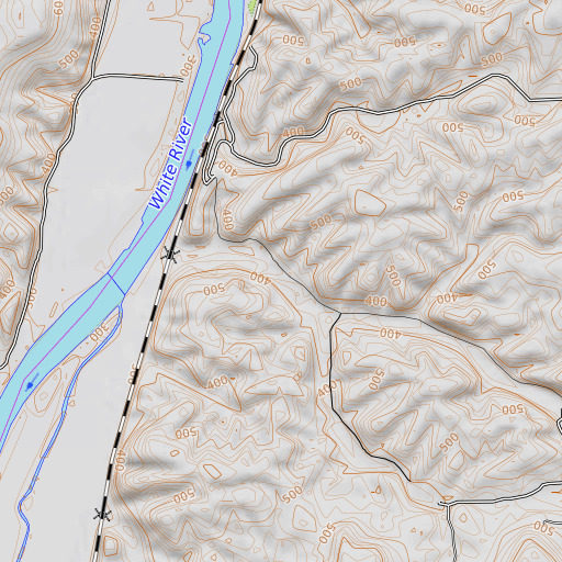 OpenTopoMap map of Duck River, AR