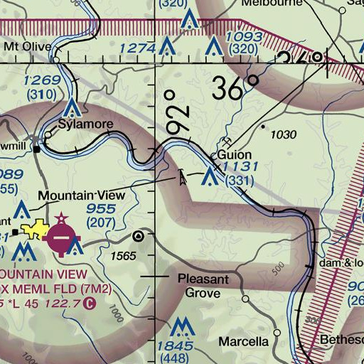 FAA VFR chart of Dugger Spring, AR