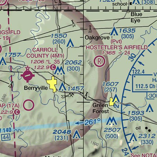 FAA VFR chart of Duncan Gap, AR