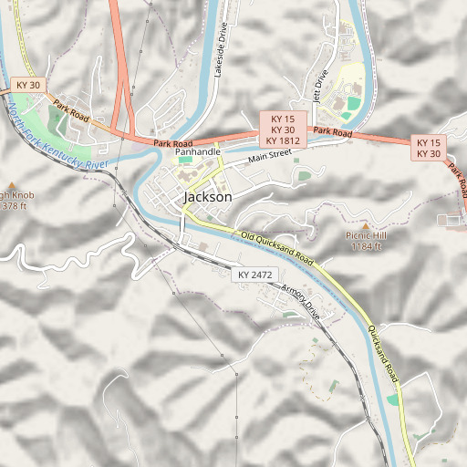 OpenStreetMap map of Big Bridge Branch, KY
