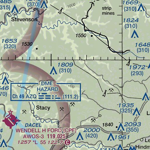 FAA VFR chart of Big Laurel Branch, KY