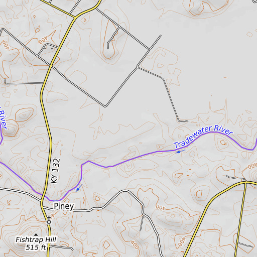 OpenTopoMap map of Black Rough Bottom, KY