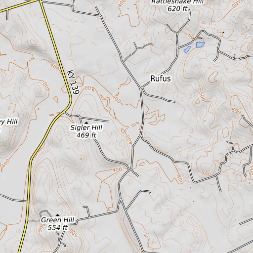 OpenTopoMap map of Blackburn Branch, KY