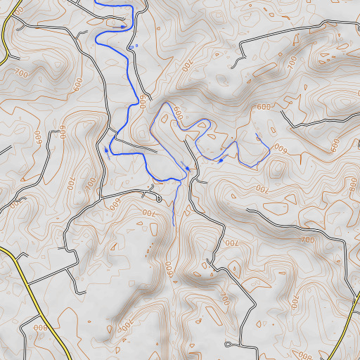 OpenTopoMap map of Blue Fork, KY