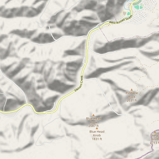 OpenStreetMap map of Blue Head Branch, KY