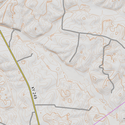 OpenTopoMap map of Blue Spring, KY