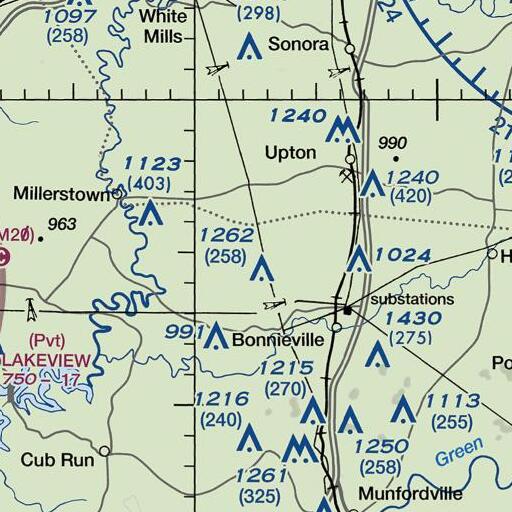 FAA VFR chart of Blue Spring Branch, KY